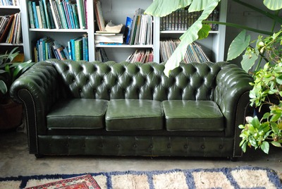 Chesterfield, Bench  Olive Green