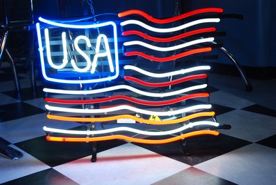 Neon &quot; USA &quot;  flag 220v