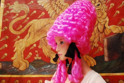 Wig, Madame the Pompadour, pink