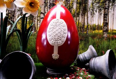 Easter egg, &quot;Faberge&quot;  Brown/Red