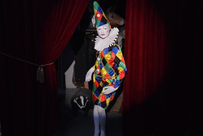 Harlequin,  dressed puppet