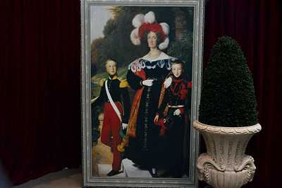 Painting, Portrait, Dame with two princes