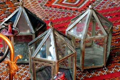 Lantern, Hexagonal, glass