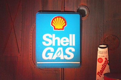 &quot;Shell Gas &quot; , Plastic , advertising panel