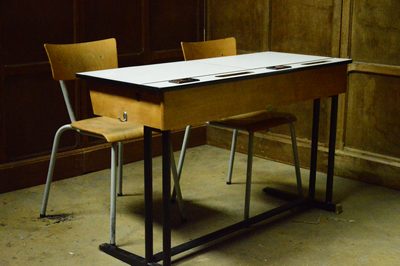 School Desk  tor two with two Chairs