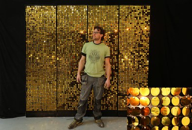 Sequin Wall  in Gold
