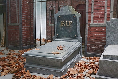 Grave,  &quot;RIP&quot;  Blue Stone and black Marble