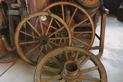 Wheel, Large, of a Wagon, a pc.