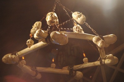 Chandelier with Skulls and Bones , L