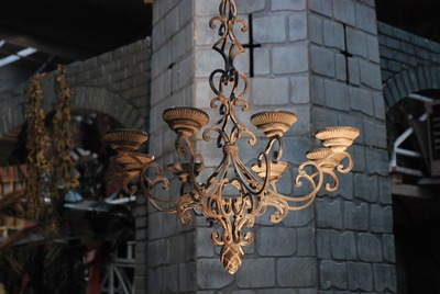Chandelier, iron, Baroque, hanging