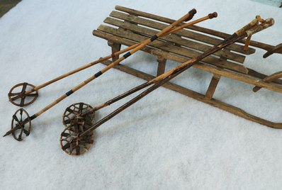 Ski Sticks, Wooden/Bamboo , a pair
